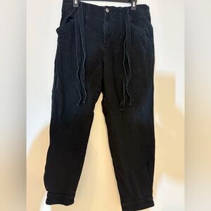 Something Navy Black Jeans with tie